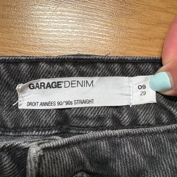 Garage Women's Straight-Leg Distressed Black Baggy Jeans - Picture 4 of 4